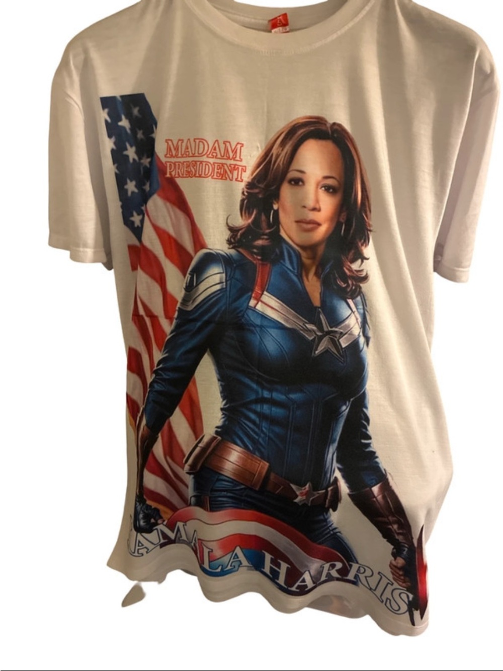 White 'Madam President' Graphic Tee - Kamala Harris Design